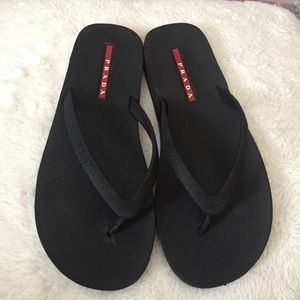 Prada Rubber Flip Flops